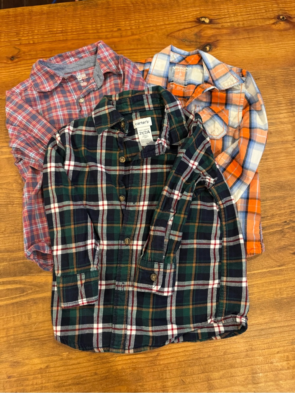 Carter's Boys Green Plaid Flannel Shirt - Classic Button-Up